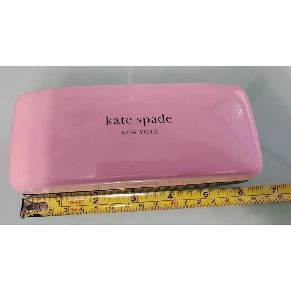 Kate Spade New York Pink/Green CLAMSHELL Sunglass Case+Cleaning Cloth